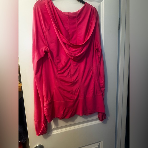 Zella Fuchsia Long Sleeve, V-Neck, Hooded. Activewear Top XL - Picture 2 of 2